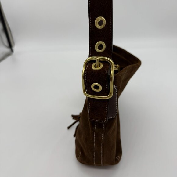 Coach Vintage 1421 Brown Soho Demi Shoulder Bag Fringe Suede - Picture 11 of 12
